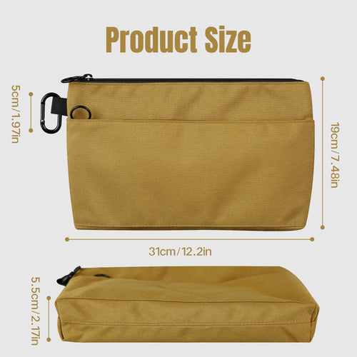 4 Pack Small Tool Pouch Bag, Durable Water-Resistant Portable Tool Bag Organizer with Zipper Pocket & Ring Clip, 4 Colors Tool Bags for Electrician, Carpenter, Home Repair, DIY Tools & Accessories